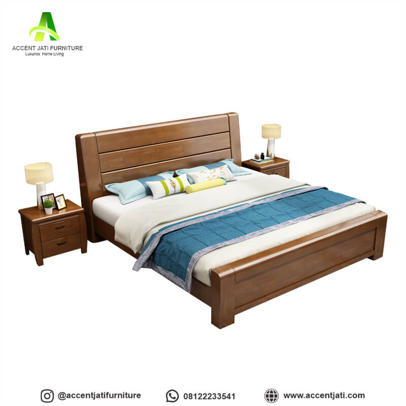Tempat Tidur Minimalis Mewah Kayu Jati Jepara
