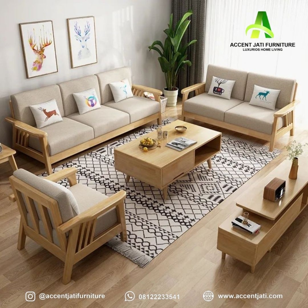 Set Kursi Jati Kayu Solid Minimalis