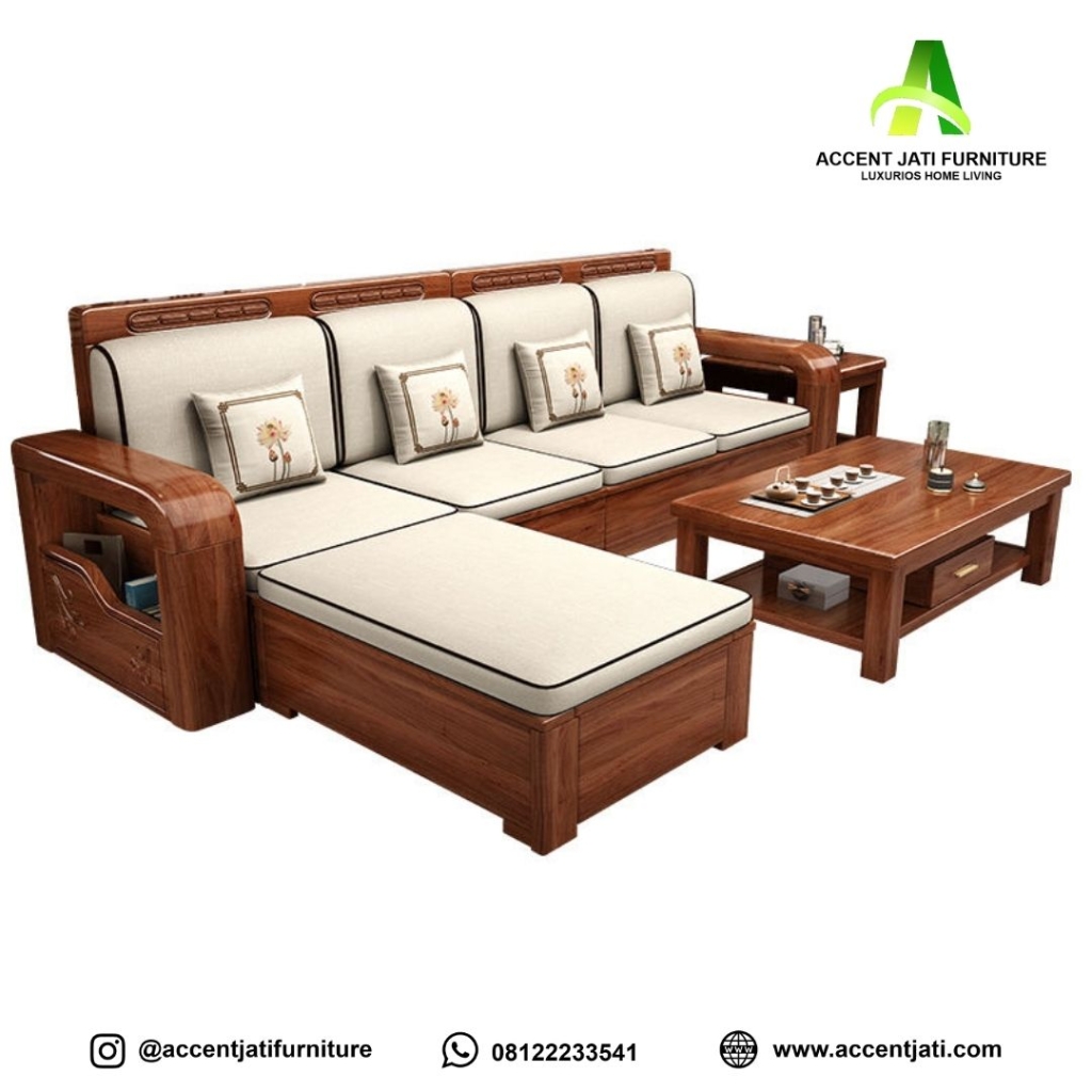 Sofa Jati Minimalis Kontras Modern