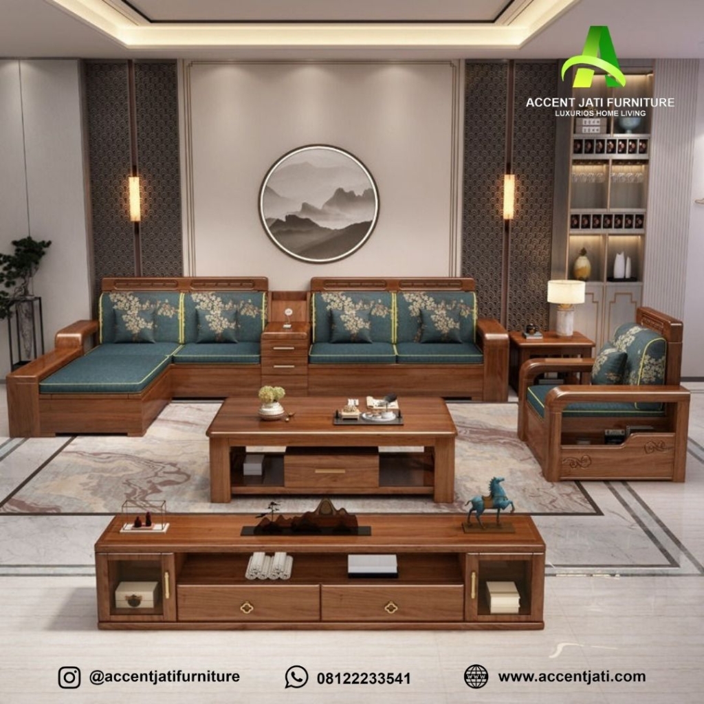 Sofa Tamu Jati Minimalis Premium
