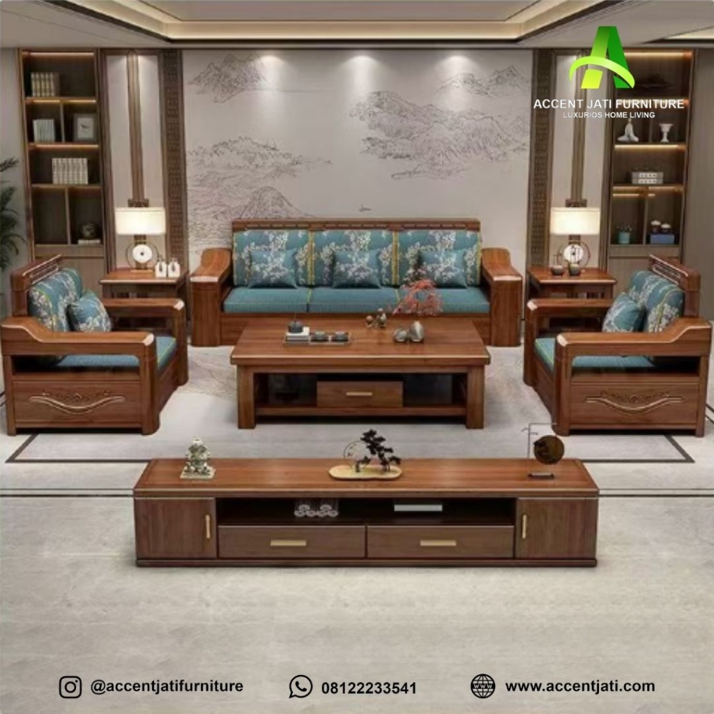 Sofa Tamu Jati Minimalis Premium Modern